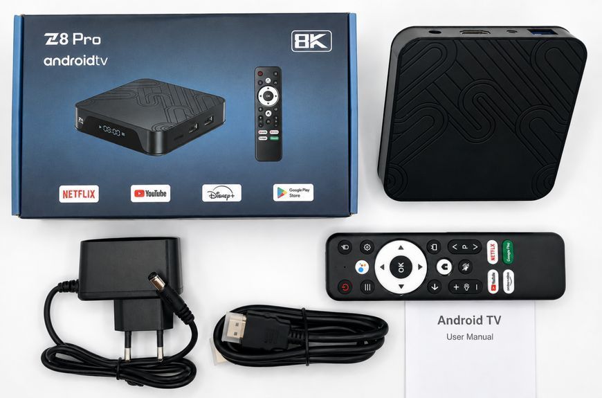 Z8 Pro (4/32GB, H618, Wi-Fi 2.4/5GHz, голосовий пульт) &mdash; Android TV смарт-приставка, головне фото