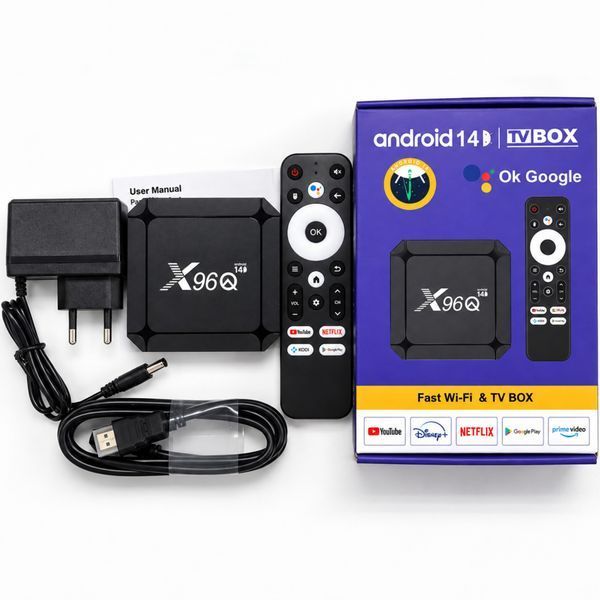 X96Q RK3518 (2/16GB, Android 14, Wi-Fi 6, голосовий пульт) &mdash; Android TV смарт-приставка, головне фото