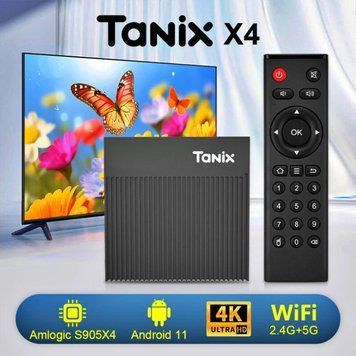Tanix X4 (4/32GB, S905X4, Android 11, Wi-Fi 2.4/5GHz) &mdash; Android TV смарт-приставка, головне фото