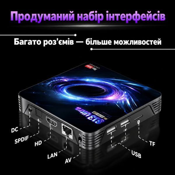 BOXPUT S13 Ultra-3 (4/32GB, RK3539, Android 14, YouTube Certified, Wi-Fi 6) &mdash; Android TV смарт-приставка, головне фото