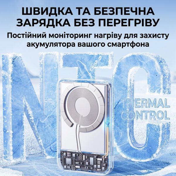 Powerbank 10000 mAh MagSafe F20 &mdash; магнітний повербанк 20W з бездротовою зарядкою, Slim 14 мм, головне фото