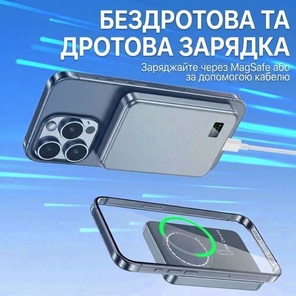 Powerbank 10000 mAh MagSafe F20 &mdash; магнітний повербанк 20W з бездротовою зарядкою, Slim 14 мм, головне фото