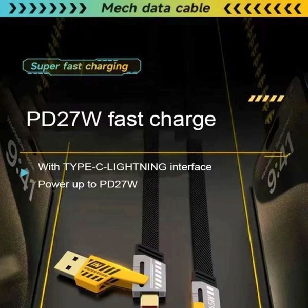 Зарядний кабель 4-в-1 PD 65W (1.5 м, USB/Type-C &rarr; Type-C/Lightning), нейлонова оплітка, головне фото