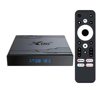 X96 NEX (4/32, S905Y5, Android 14, голосовий пульт) &mdash; Android TV смарт-приставка, головне фото