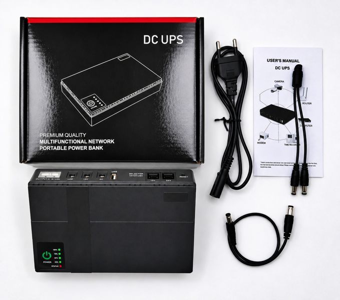 DC1018P Mini DC UPS 10400mAh (18W) 5V/9V/12V + PoE &mdash; джерело безперебійного живлення для роутера та камер, головне фото