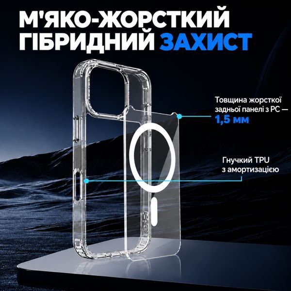 Прозорий магнитний чохол Clear Case MagSafe для iPhone 11, головне фото