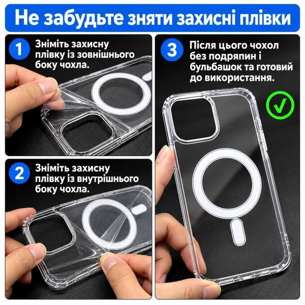 Прозорий магнитний чохол Clear Case MagSafe для iPhone 11, головне фото