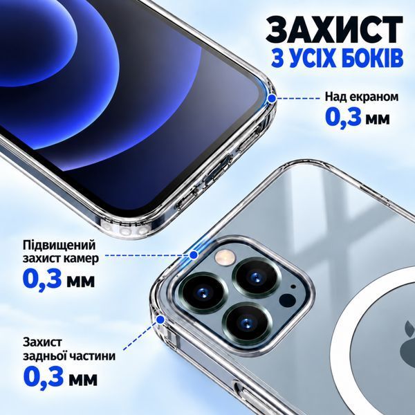 Прозорий магнитний чохол Clear Case MagSafe для iPhone 11, головне фото