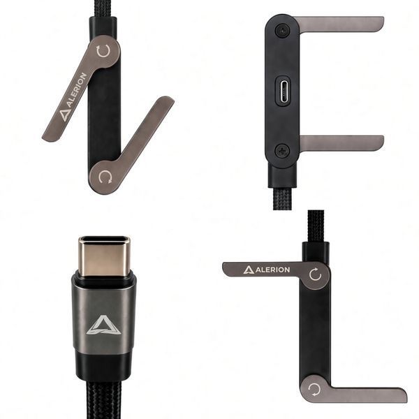 Alerion Type-C кабель 240W 2в1 з тримачем 1.5 м, головне фото