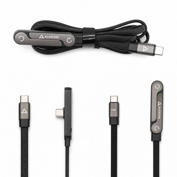 Alerion Type-C кабель 240W 2в1 з тримачем 1.5 м, головне фото
