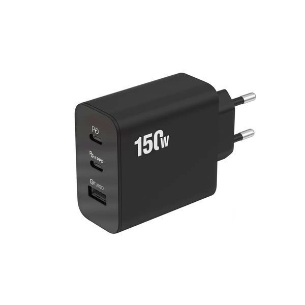 Alerion GaN зарядний пристрій 150W PD 2xUSB Type-C + USB-A з кабелем Type-C, головне фото